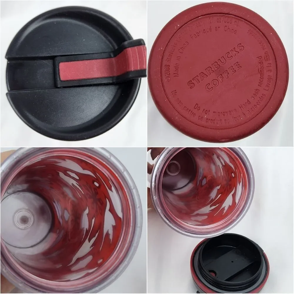 ☕️Starbucks 2008 Holiday Red Dove & Snowflake 12oz Travel Tumbler